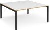 Dams Adapt Square Boardroom Table 1600 x 1600mm - White/Oak