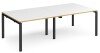 Dams Adapt Rectangular Boardroom Table 2400 x 1200mm - White/Oak
