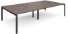 Dams Adapt Rectangular Boardroom Table 3200 x 1600mm with 2 Cutouts 272 x 132mm - Walnut