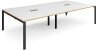 Dams Adapt Rectangular Boardroom Table 3200 x 1600mm with 2 Cutouts 272 x 132mm - White/Oak