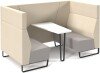Dams Encore² Open High Back 4 Person Meeting Booth with Table & Black Sled Frame