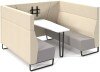 Dams Encore² Open High Back 6 Person Meeting Booth with Table & Black Sled Frame
