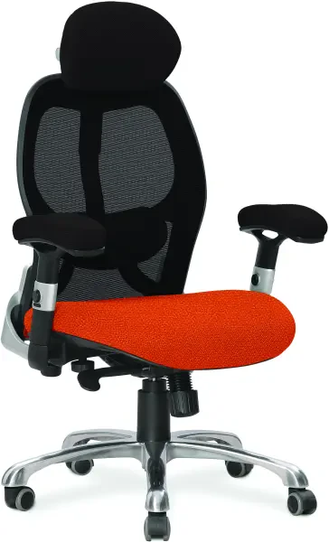 Nautilus Ergo Two Tone Luxury Mesh 24 Hour Executive Chair - Orange