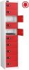 Probe LapBox 10 Compartment Locker with Charge Socket - 1780 x 380 x 525mm - Red (Similar to BS 04 E53)
