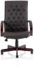 Dynamic Chesterfield Bonded Leather Executive Chair with Arms - Brown