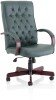 Dynamic Chesterfield Bonded Leather Executive Chair with Arms - Green