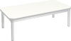Gopak Enviro Silver Frame Coffee Table - Rectangular 1200 x 600mm - White