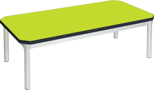 Gopak Enviro Silver Frame Coffee Table - Rectangular 1200 x 600mm - Acid Green
