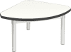 Gopak Enviro Silver Frame Coffee Table - Quadrant 600 x 600mm - White