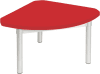 Gopak Enviro Silver Frame Coffee Table - Quadrant 600 x 600mm - Poppy Red