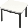 Gopak Enviro Silver Frame Coffee Table - Square 600 x 600mm - White