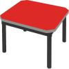 Gopak Enviro Silver Frame Coffee Table - Square 600 x 600mm - Poppy Red