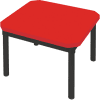 Gopak Enviro Silver Frame Coffee Table - Square 600 x 600mm - Poppy Red