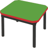 Gopak Enviro Silver Frame Coffee Table - Square 600 x 600mm - Pea Green