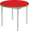 Gopak Enviro Silver Frame Coffee Table - Round 600mm Diameter - Poppy Red