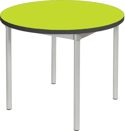 Gopak Enviro Silver Frame Coffee Table - Round 600mm Diameter - Acid Green