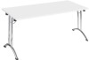 Nautilus Versa Rectangular Table with Folding Chrome Frame - 1200 x 800mm - White