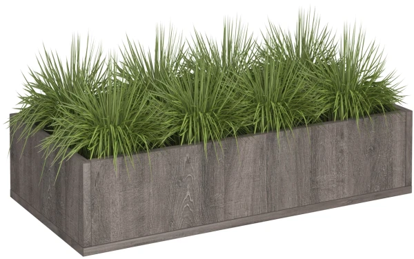 Gentoo Flux Modular Storage Double Wooden Planter Box with Plants