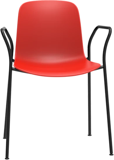 Origin FLUX 4 Leg Classroom Chair with Arms - Coral Red