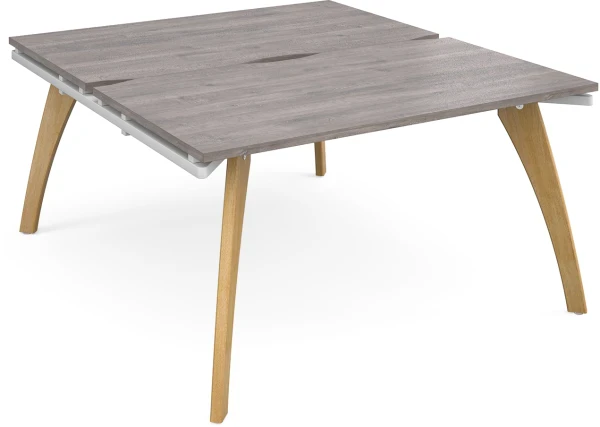 Dams Fuze Back To Back Desks - 1400 x 1600mm - Grey Oak