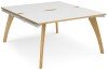 Dams Fuze Back To Back Desks - 1400 x 1600mm - White/ Oak