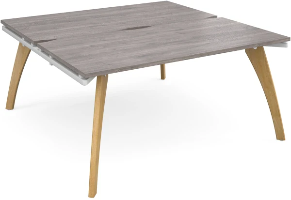 Dams Fuze Back To Back Desks - 1600 x 1600mm - Grey Oak