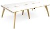 Dams Fuze Double Back To Back Desks - 2400 x 1600mm - White/ Oak