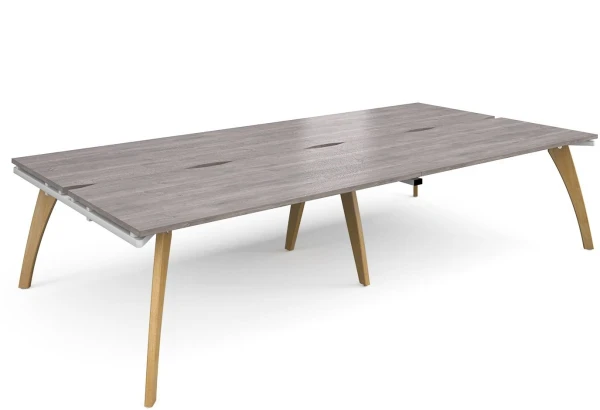 Dams Fuze Double Back To Back Desks - 3200 x 1600mm - Grey Oak