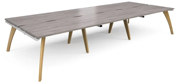 Dams Fuze Triple Back To Back Desks - 4200 x 1600mm - Grey Oak