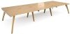 Dams Fuze Triple Back To Back Desks - 4200 x 1600mm - Oak