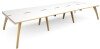 Dams Fuze Triple Back To Back Desks - 4200 x 1600mm - White/ Oak