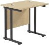 TC Twin Upright Rectangular Desk with Twin Cantilever Legs - 800mm x 600mm - Maple (8-10 Week lead time)