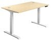 TC Economy Height Adjustable Desk with I-Frame Legs - 1400mm x 800mm - Maple
