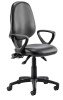 Dynamic Eclipse Plus 3 Vinyl Operator Chair with Fixed Arms