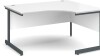 Dams Contract 25 Corner Desk with Single Cantilever Legs - 1400 x 1200mm - White