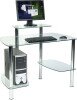 Teknik Glacier Rectangular Glass Home Desk with Straight Legs - 1090 x 590mm