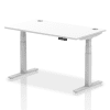 Dynamic Air Rectangular Height Adjustable Desk with Cable Ports - 1400mm x 800mm - White