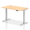 Dynamic Air Rectangular Height Adjustable Desk with Cable Ports - 1400mm x 800mm - Maple