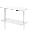 Dynamic Air Rectangular Height Adjustable Desk with Cable Ports - 1600mm x 800mm - White