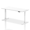 Dynamic Air Rectangular Height Adjustable Desk with Cable Ports - 1800mm x 800mm - White