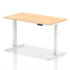 Dynamic Air Rectangular Height Adjustable Desk with Cable Ports - 1400mm x 800mm - Maple