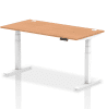 Dynamic Air Rectangular Height Adjustable Desk with Cable Ports - 1600mm x 800mm - Oak