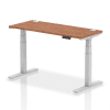 Dynamic Air Rectangular Height Adjustable Desk with Cable Ports - 1400mm x 600mm - Walnut