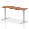 Dynamic Air Rectangular Height Adjustable Desk with Cable Ports - 1600mm x 600mm - Walnut