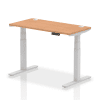 Dynamic Air Rectangular Height Adjustable Desk with Cable Ports - 1200mm x 600mm - Oak