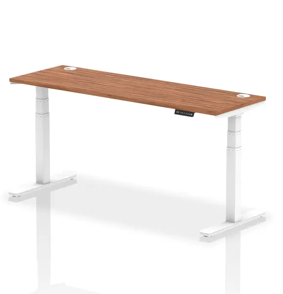 Dynamic Air Rectangular Height Adjustable Desk with Cable Ports - 1800mm x 600mm - Walnut