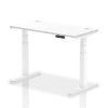 Dynamic Air Rectangular Height Adjustable Desk with Cable Ports - 1200mm x 600mm - White