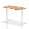 Dynamic Air Rectangular Height Adjustable Desk with Cable Ports - 1200mm x 600mm - Oak