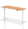 Dynamic Air Rectangular Height Adjustable Desk with Cable Ports - 1600mm x 600mm - Oak