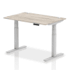 Dynamic Air Rectangular Height Adjustable Desk with Cable Ports - 1200mm x 800mm - Grey oak